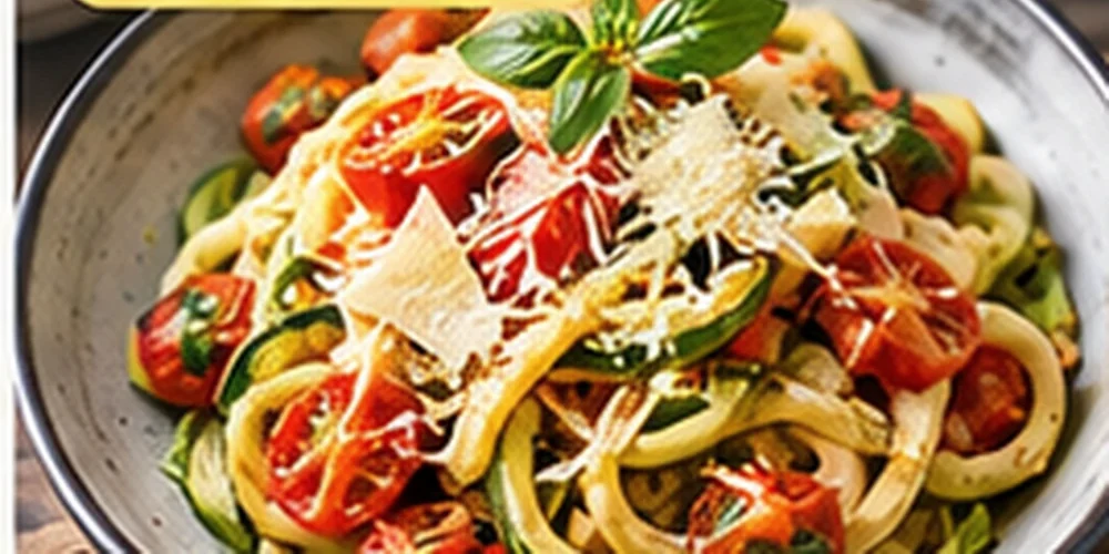 Prato de massa fresca com tomates e ervas